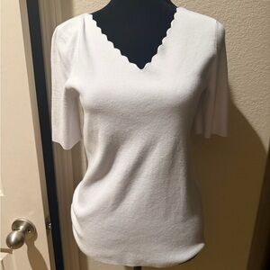 Talbots White Petite Top